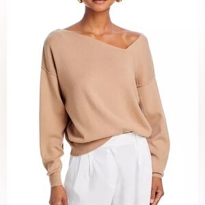 NWT Line & Dot Favorite Geometric Neck Sweater in Taupe NEW WITH TAGS Size M